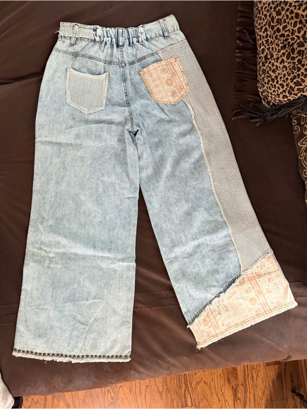 POL Light Blue Patchwork Wide-Leg Jeans - Picture 14 of 14